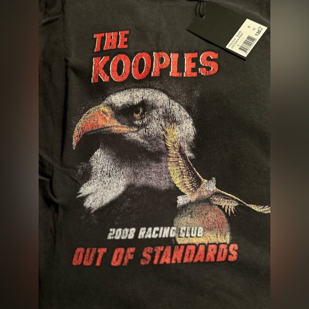 The KOOPLES Relaxed Fit Short Sleeve Crewneck Graphic Tee - Black Washed